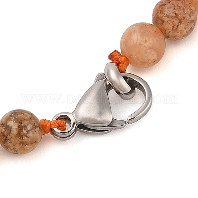 Наборы браслетов и ожерелий с круглыми бусинами из натурального агата SJEW-L132-22-1