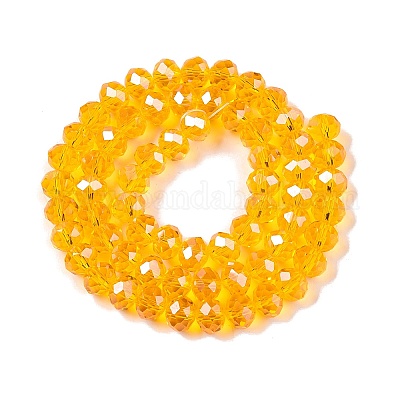 Стеклянные бусины с гальваническим покрытием  EGLA-A044-T8mm-A05-1