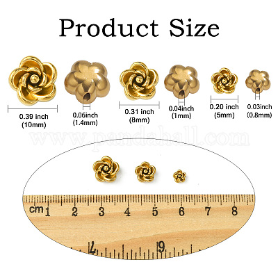 24 шт. 3 стиля бусин из нержавеющей стали 304 STAS-CJ0002-83-1