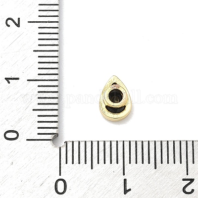 Кабошоны из кубического циркония в форме капли из латуни с микропаве&nbsp;KK-P345-13G-B04-1