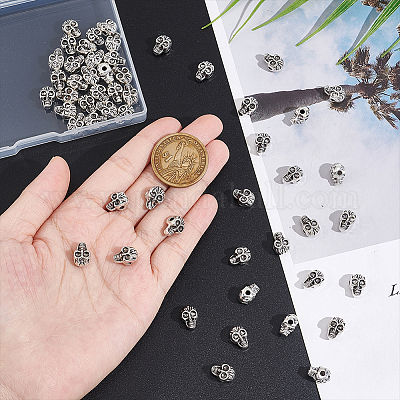 Сплавочные овальные бусины тибетского стиля  TIBEB-UN0001-02-1