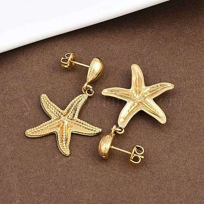 Серьги-гвоздики из нержавеющей стали 304 EJEW-P325-05A-G-1