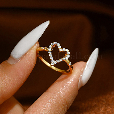 Минималистичное серебряное кольцо в форме сердца S925 с цирконом для ежедневного ношения у женщин SF4347-3-1