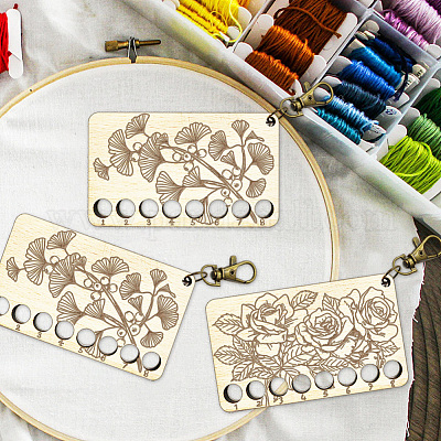 8-позиционные деревянные лотки для хранения ниток для вышивания TOOL-WH0056-014-1