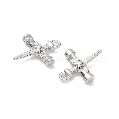 Латунные микропаве прозрачные подвески с фианитом KK-L254-12P-1