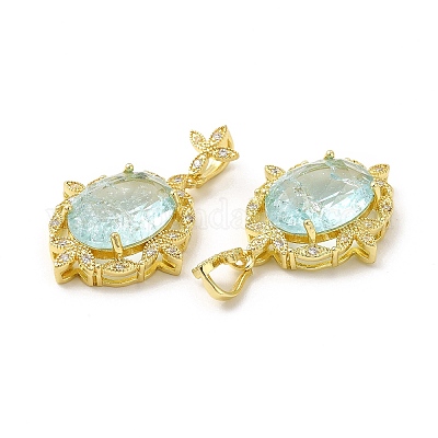 Подвески из латуни и дробленого льда с кубическим цирконием KK-H438-02G-04-1