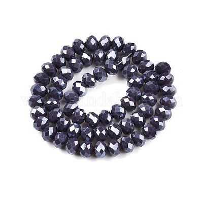 Стеклянные бусины с гальваническим покрытием  EGLA-A044-P8mm-A11-1