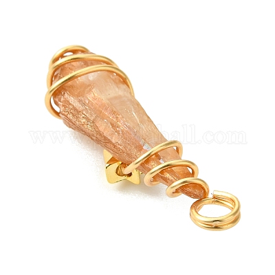 2 шт. подвески из натурального кварцевого кристалла с гальваническим покрытием PALLOY-JF03174-01-1