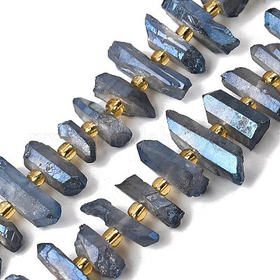 Гальванизировать природный кристалл кварца бусы пряди G-F800-B11-1