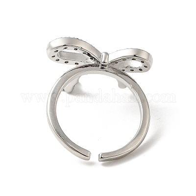 Открытые манжеты из латуни с микропаве и цирконием для женщин RJEW-M169-01P-1