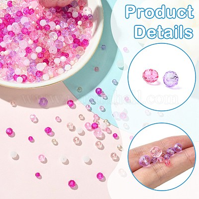 1000 шт. 3 вида стеклянных бусин-ронделей GLAA-CJC0009-09D-1