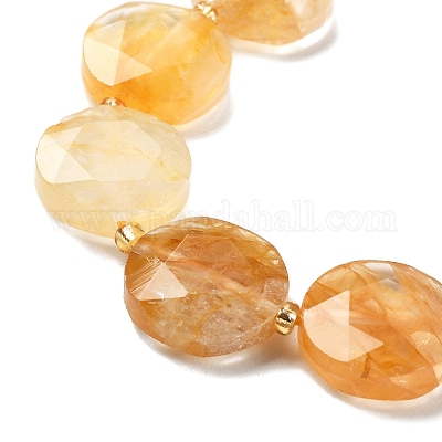 Бусы из натурального желтого гематоидного кварца G-C116-A160-03-1