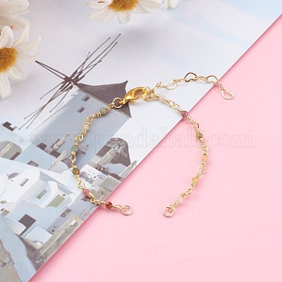 Натуральный турмалин ручной работы из бисера цепочки изготовление браслетов AJEW-JB00907-02-1