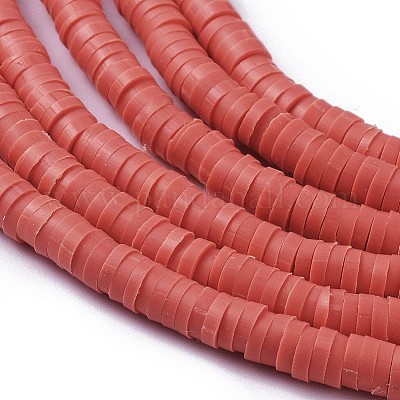 Плоские круглые бусинки распорки ручной полимерной глины CLAY-R067-4.0mm-14-1