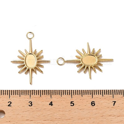 Оправы для подвесок из нержавеющей стали 304 в виде кабошонов STAS-A089-24G-1