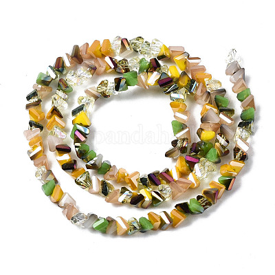 Стеклянные бусины с гальваническим покрытием  EGLA-N002-06D-1