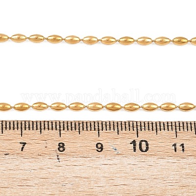 Овальные шариковые цепочки из нержавеющей стали 304 Y для женщин NJEW-Z104-02G-1