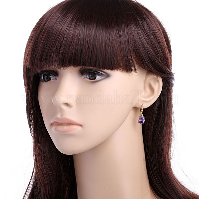 Серьги-обручи из настоящего золота с позолотой EJEW-EE0001-122F-1