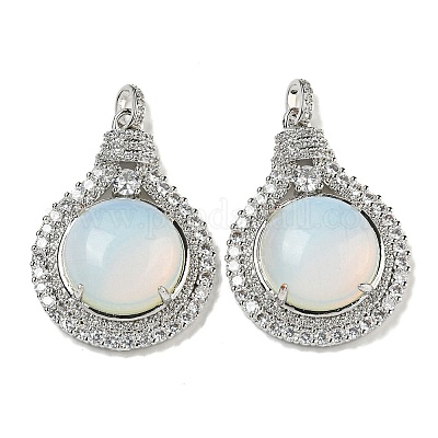 Опалит с подвесками из прозрачного кубического циркония G-G133-01P-24-1