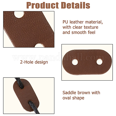 50 шт. овальная пряжка-слайдер из искусственной кожи FIND-HS0001-84-1