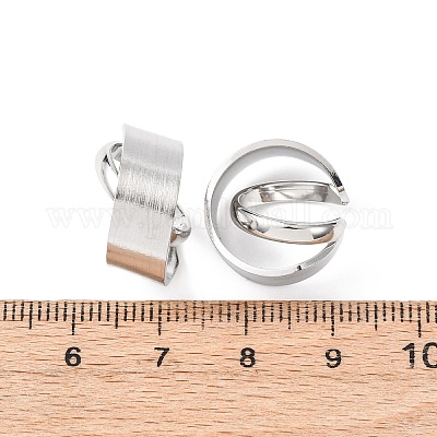 Серьги-каффы из нержавеющей стали 304 в форме буквы С EJEW-K268-85P-1