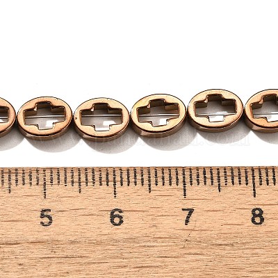 Гальванические нити из синтетических немагнитных гематитовых бусин G-L613-Z01-01D-1