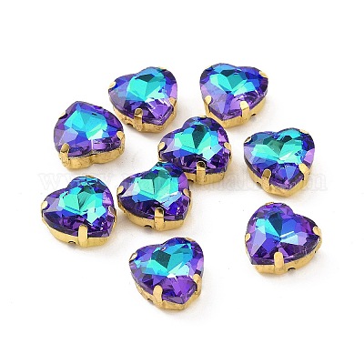 Сердце пришить стразами X1-DIY-E062-04G-03-1