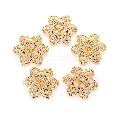 Латунные причудливые шапочки для бус X-KK-T038-109G-1