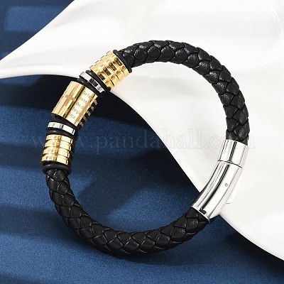 Плетеные браслеты из кожаного шнура из микрофибры BJEW-D304-12G-1