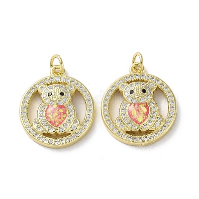 Латунные микропаве прозрачные подвески с фианитом KK-C045-04G-1