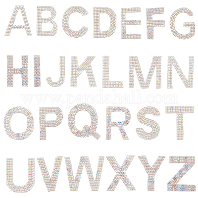 1, Rhinestone Letters, Hotfix Alphabet, Crystal Rhinestone