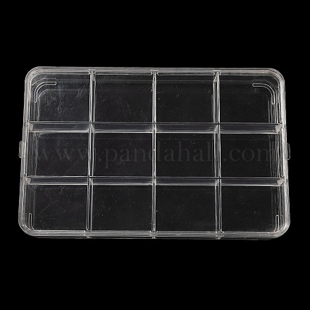 12 caja de almacenamiento de cuentas de plástico transparente con tapa. CON-F021-01-1