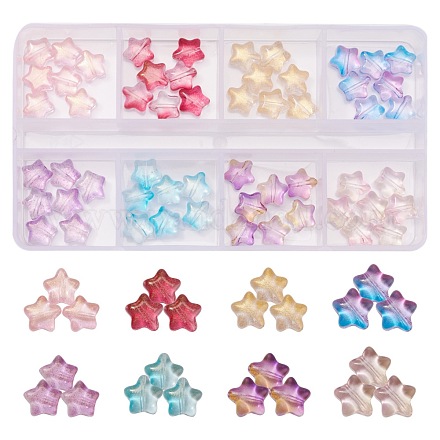 80 pièces 8 couleurs galvanoplastie perles de verre EGLA-YW0001-30-1