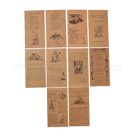 スクラップブッククラフト紙パッド  DIYアルバムスクラップブック用  グリーティングカード  背景紙  装飾的な日記  おとぎ話  16x8.4cm  60個/袋 DIY-H129-B07-1