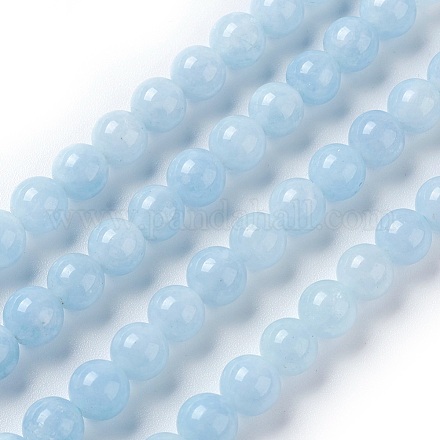 Gefärbt natürlichen weißen Jade Perlen Stränge G-P407-01-1
