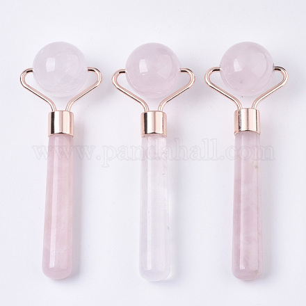 Cuarzo rosa natural mini rodillo de ojos herramienta de masaje cuidado de la piel G-N0325-03-1