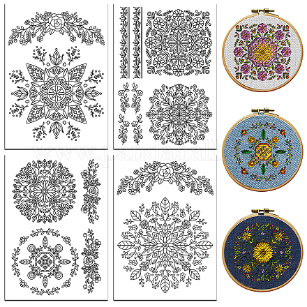 4 лист 11.6x8.2-дюймовых рисунков вышивки палочками и стежками DIY-WH0455-193-1