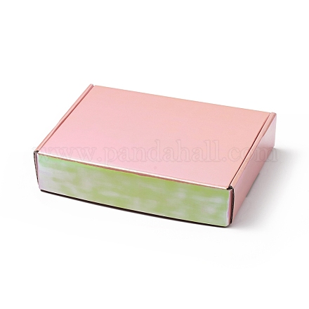 レーザースタイルの紙のギフトボックス  長方形  ピンク  完成品：20x14.5x4.35cm CON-G014-01D-1