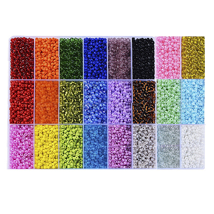 24 color 6/0 cuentas de semillas de vidrio SEED-X0052-02-4mm-1