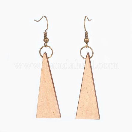 Wood Beads Dangle Earrings EJEW-JE02771-01-1