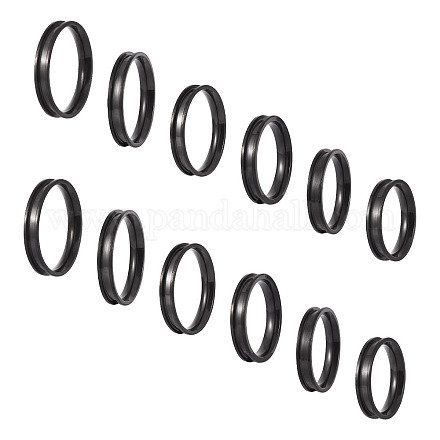 12 шт. 6 размера 201 нержавеющая сталь рифленые кольца для пальцев RJEW-TA0001-06EB-1