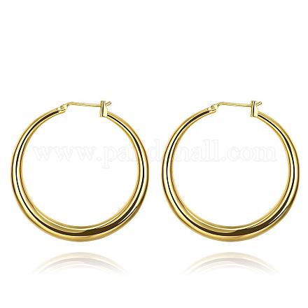 Entzückender Entwurf Ring Messing-Band-Ohrringe EJEW-BB07351-G-1