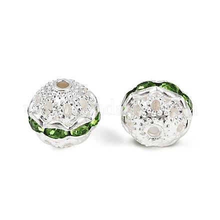 Латунные бусины со стразами  RB-H041-6-1