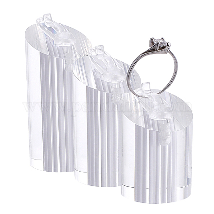 Set di espositori per anelli di gioielli in acrilico RDIS-WH0006-15B-1