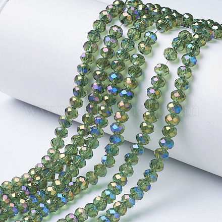 Electroplate Transparent Glass Beads Strands EGLA-A034-T2mm-G08-1