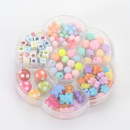 1 boîte de perles acryliques colorées SACR-X0004-B-1