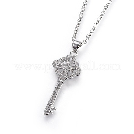 304 Stainless Steel Pendant Necklaces NJEW-L150-16P-1