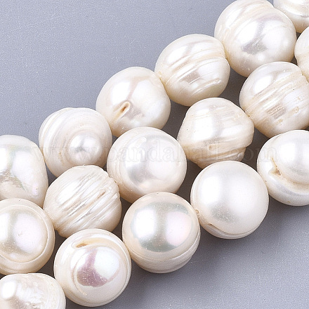 Hebras de perlas de agua dulce cultivadas naturales PEAR-T003-17-1