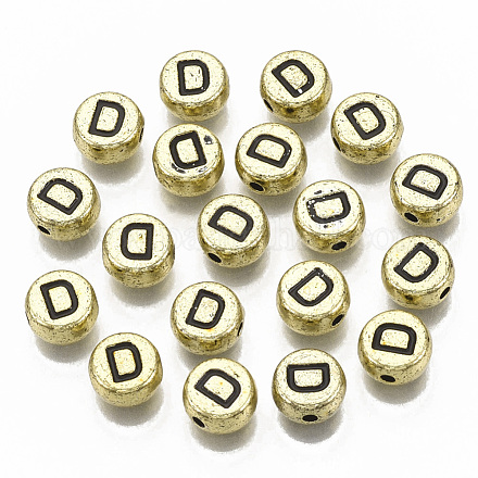 Perles acryliques plaquées X-PACR-CD0001-D-1