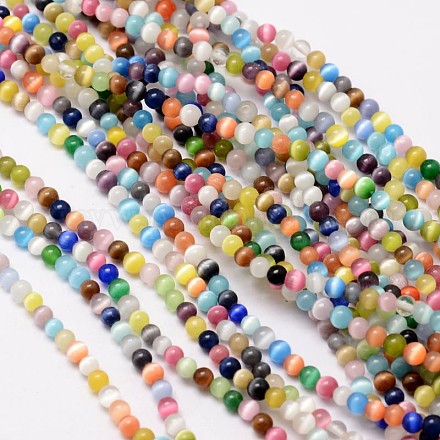 Chapelets de perles d'œil de chat CE-M011-4mm-C-1